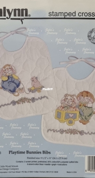 Janlynn 0136-06 Playtime Bunnies Bibs - Stamped Cross Stitch