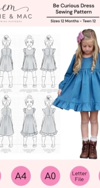 Ellie and Mac - Be Curious Dress - Sizes 12 Months - 12 Years