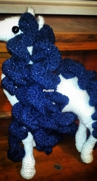 Blue and white horse