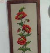 Poppies in Bloom by Paragon Needle Craft,  This is my first crewel project.