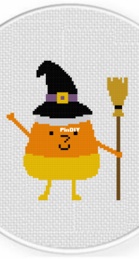 Daily Cross Stitch - Witchy Candycorn