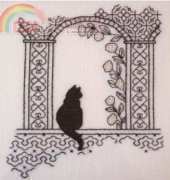Blackwork Cat N°3 - Unknown Designer