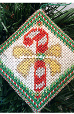 Kreinik - Candy Cane Needlepoint Ornament - Free
