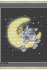 Hippo On The Mooon by Nadezhda Gavrilenkova