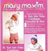 Mary Maxim 23112 fairisle cardigan pants and hat