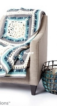 Yarnspirations - The Crochet Crowd - Michael Sellick - Country Snow Window Afghan - Free