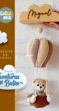 Gato Mia Crochetaria - Caroline Schossler - Balloon Adventures - Aventuras no balão - Portuguese
