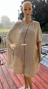Cappuccino Swirl Poncho by Sassy Girl Knits