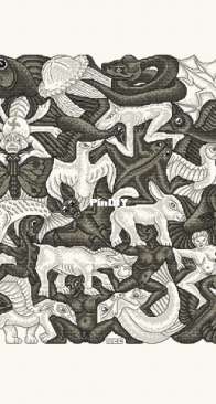 M.C. Escher - Mosaic I - Tessellated Creatures by iCraftyrina SAGA