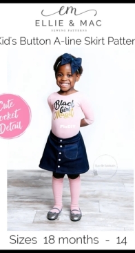 Ellie and Mac - Button A-line Skirt - Sizes 18 Months - 14 Years