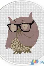 Daily Cross Stitch - Hipster Owl