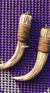 Полимерная глина, клыки-подвески /  Polymer clay. Pendant fangs.