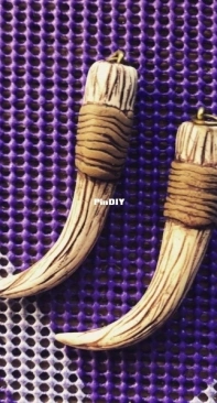 Полимерная глина, клыки-подвески /  Polymer clay. Pendant fangs.