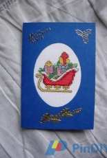 carte de voeux faite complètement par moi (traîneau du père Noël)