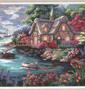 Dimensions Sunset 12155 Cottage Cove stamped