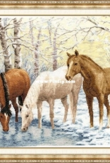 Zolotoe Runo Z-037 - Horses Near the River
