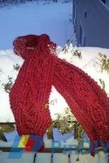Fancy Cabled Scarf by Linda Hurst-Free