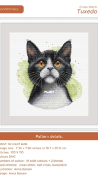 Banani Stitchery - Tuxedo Cat by Anna Banani XSD