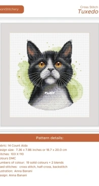 Banani Stitchery - Tuxedo Cat by Anna Banani XSD