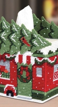 Mary Maxim 30329  Plastic Canvas -  Holiday Camper Tiss Box Cover