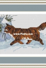 Cat in the Snow by Nadezhda Mashtakova