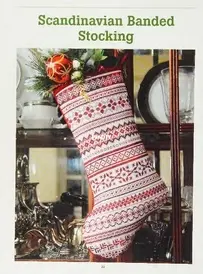 Scandinavian Banded Stocking from an Embroidered Christmas XSD