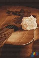 Rose on Guitar by Lyubov Vodenikova / Stepanova-Slovew