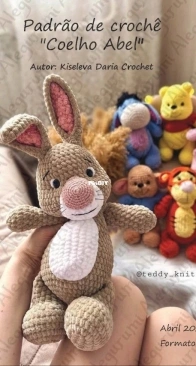 Patterns Fly Teddy knitted - Easy crochet Love - Daria Kiseleva - Rabbit - Coelho Abel - Portuguese - Translated