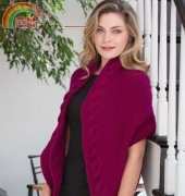 Red Heart-LW4267-Reversible Cable Wrap by Tamara Goff -Free