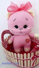 My knitted toys - Marina Umerova - Pink kitten - Марина Умерова - Розовый котёнок - Russian - Free