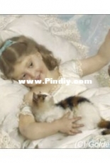 Golden Kite 2519 A Girl Playing with a Kitten XSD