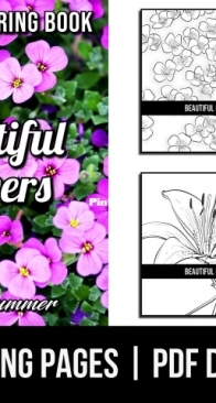 Beautiful Flowers Coloring Book - Jade Summer