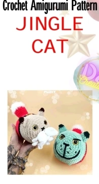 DI Creations / DandICreations / DICreationsStore / DIAmigurumiCreations - Davina and Ivana - Jingle Cat