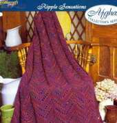 The Needlecraft Shop 982040 Ripple Sensations Burgundy Chevron Afghan by Trudy Atteberry 1998