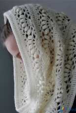 MarianneS - Marianne Seiman - White Mohair Oversized Cowl Iris