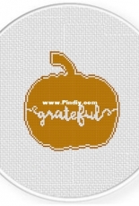 Daily Cross Stitch -Grateful In Pumpkin