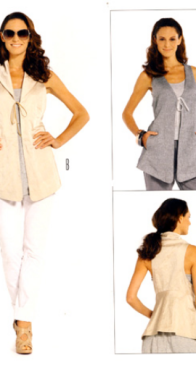 Burda Style - 7399 - Vest - Sizes 36-50 - German, English, French, Spanish, Italian, Dutch, Swedish, Danish, Russian