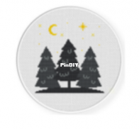 Daily Cross Stitch - Silhouette Trees