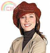 Lion Brand Yarn 50768 Crochet Newsboy Cap