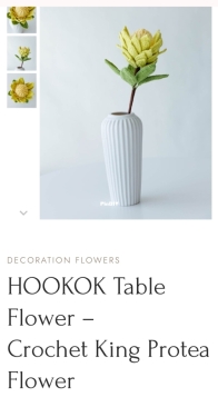 HOOKOK Table Flower – Crochet King Protea Flower