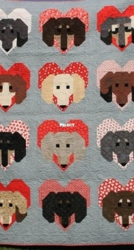 Quilting Doxies Studio - Rhonda Brass - DOXIES LOVE! Quilt Pattern - 3 sizes