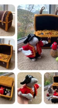 Laura Loves Crochet - Lau Loves Crochet - Laura Sutcliffe - Pirate Mouse in a Treasure Chest