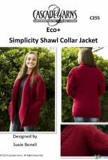 Cascade Yarns-C255-Simplicity Shawl Collar Jacket by Susie Bonell - FREE