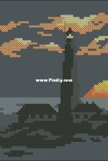 Lighthouse at Sunset by Nanci - from booklet Landfall
