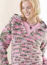 Bernat Design Studio - Crochet Hooded Sweatshirt - Free