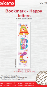 Coricamo - GU 10189 - Bookmark - Happy Letters