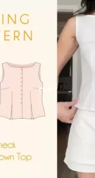 Boatneck Button Down Top - Sewing with Jen