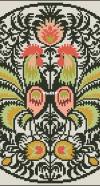 Historic Works of Art-Seat Cover with Cockerels  SAGA