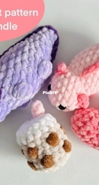 Crochet Grove - Anabelle Mcelhaney - Baby Axolotl, Heart and Boba Drink