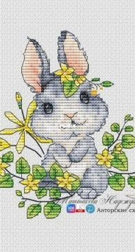 Bunny with Yellow Flowers Nadezhda Mashtokova